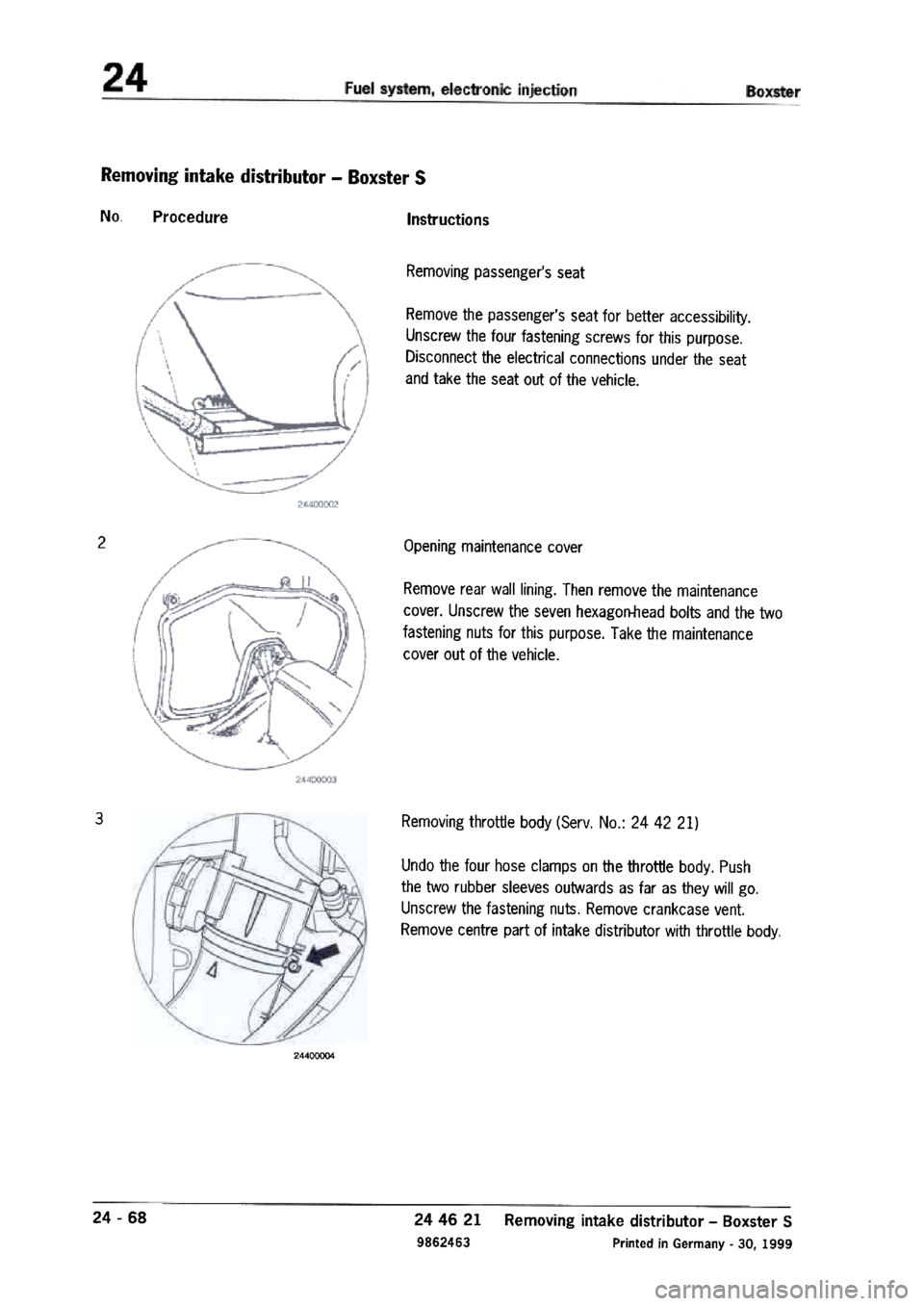 PORSCHE 986 BOXSTER 1997  Workshop Manual 