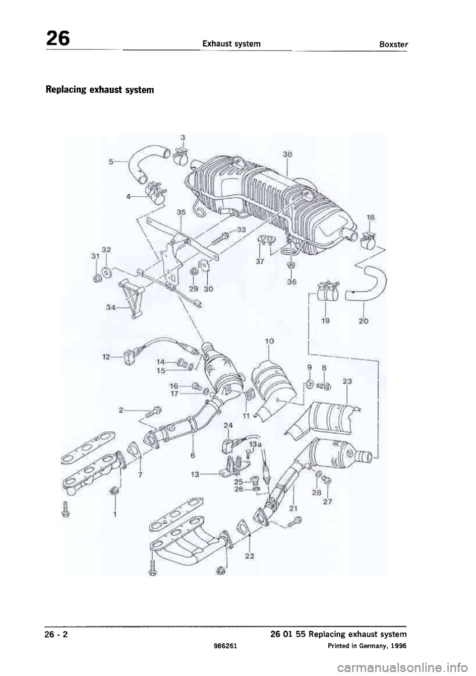 PORSCHE 986 BOXSTER 1997  Workshop Manual 