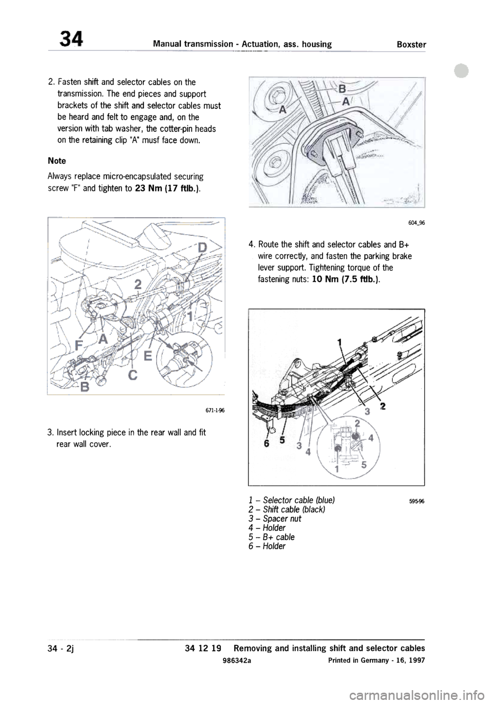 PORSCHE 986 BOXSTER 1997  Workshop Manual 