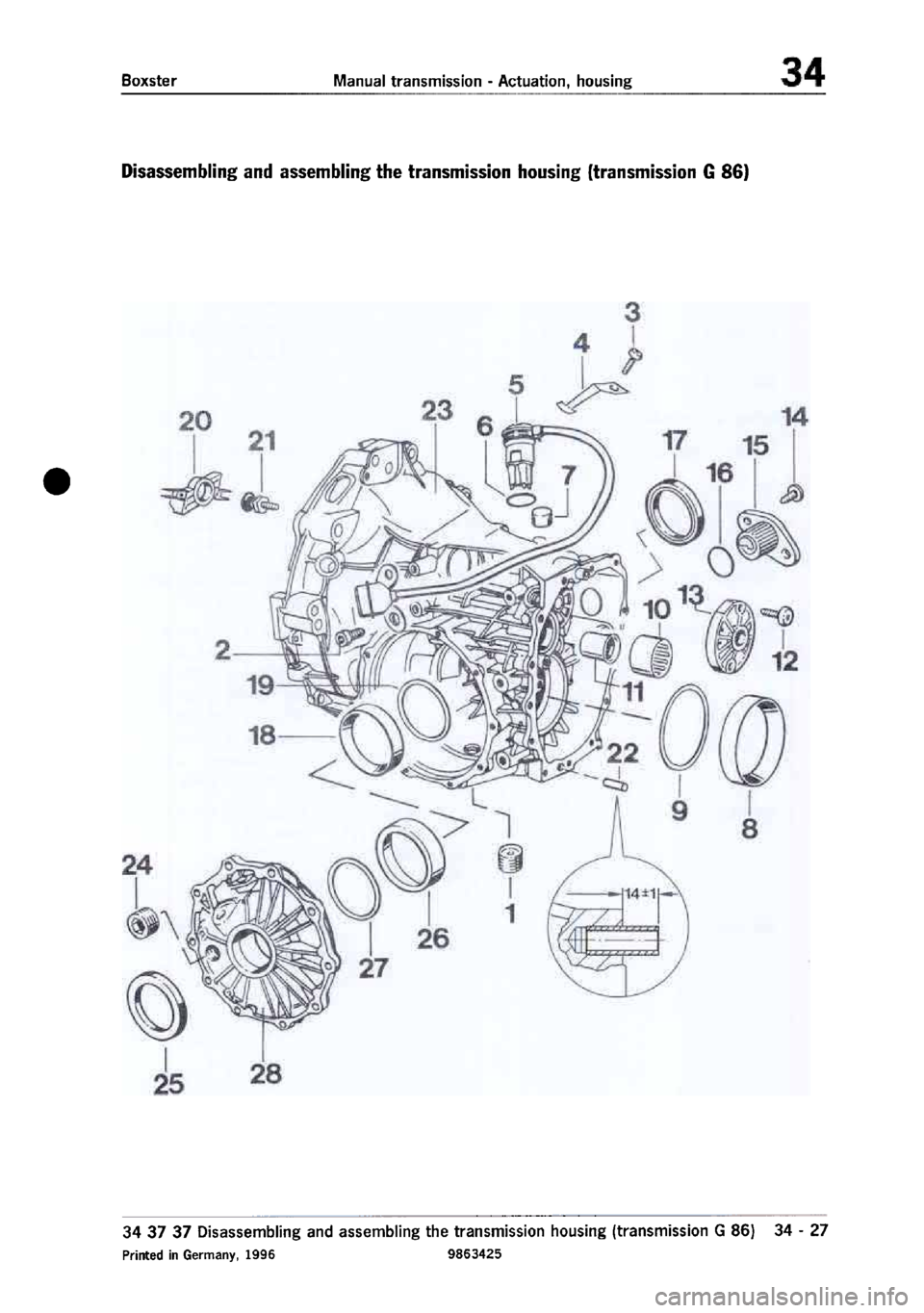 PORSCHE 986 BOXSTER 1997  Workshop Manual 