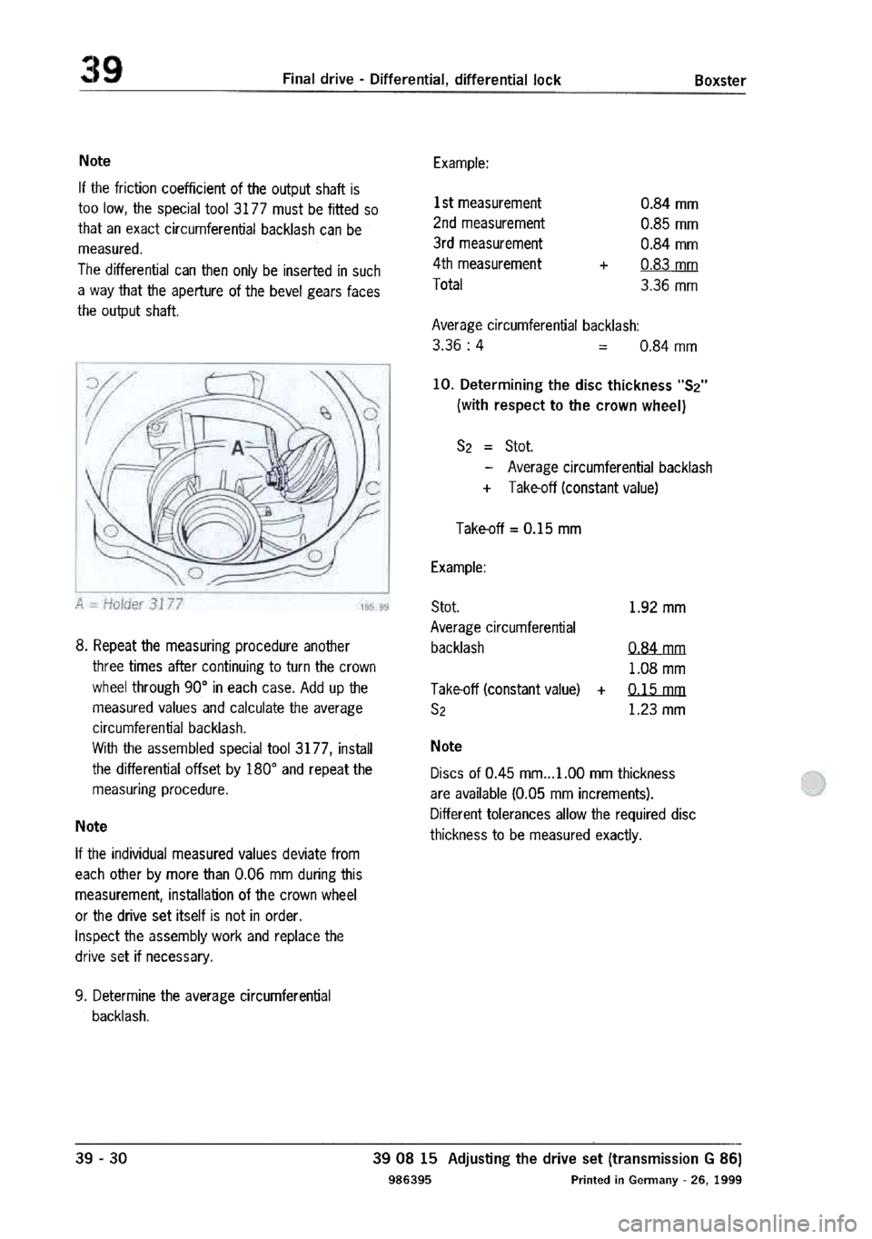 PORSCHE 986 BOXSTER 1997  Workshop Manual 