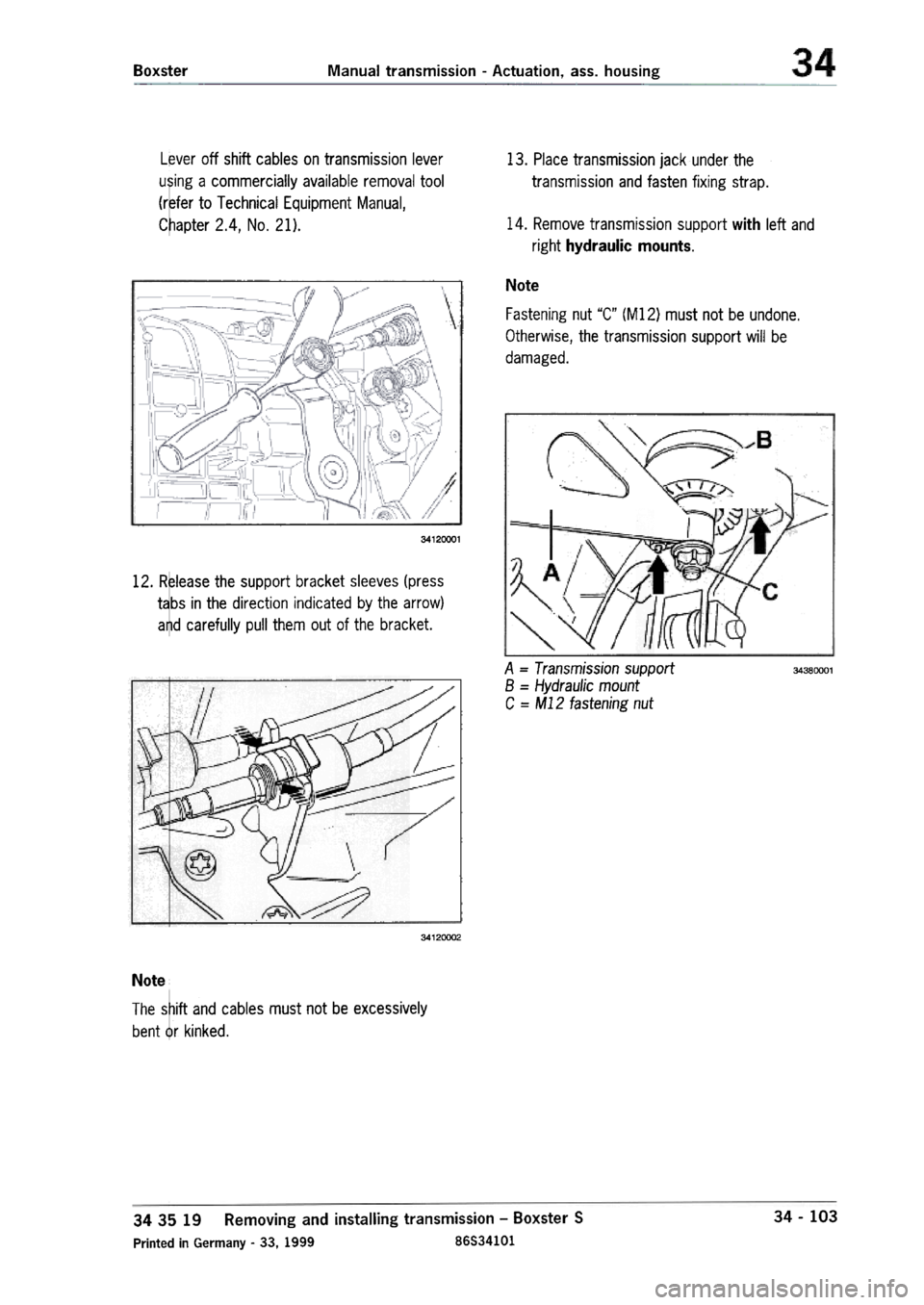PORSCHE 986 BOXSTER 1997  Workshop Manual 