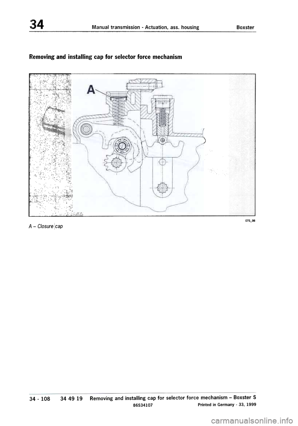 PORSCHE 986 BOXSTER 1997  Workshop Manual 