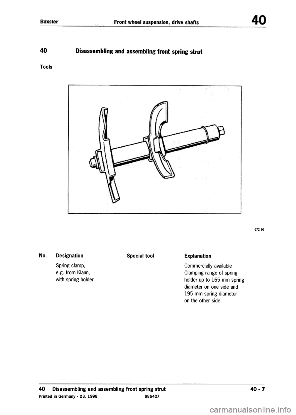 PORSCHE 986 BOXSTER 1997  Workshop Manual 