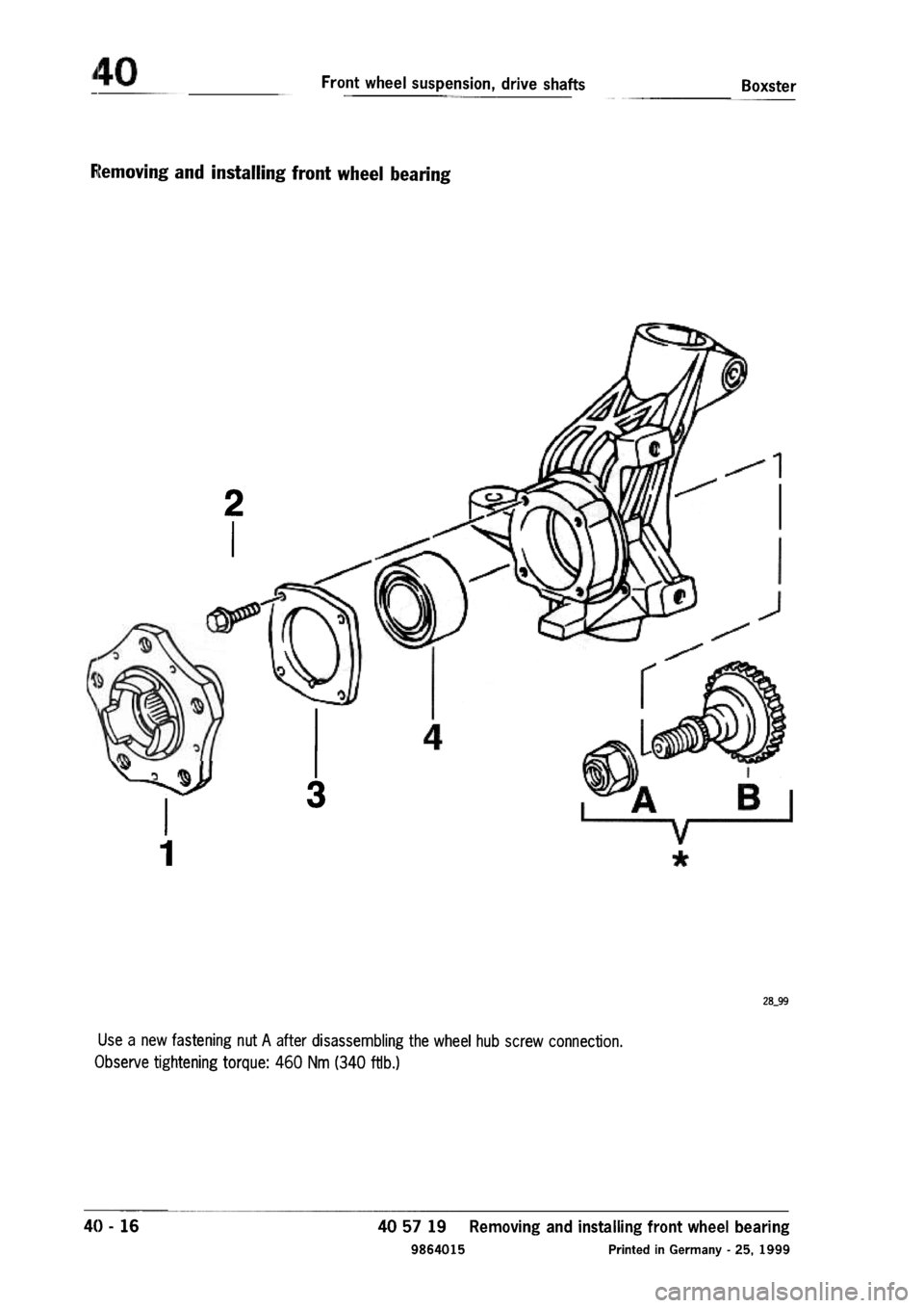 PORSCHE 986 BOXSTER 1997  Workshop Manual 