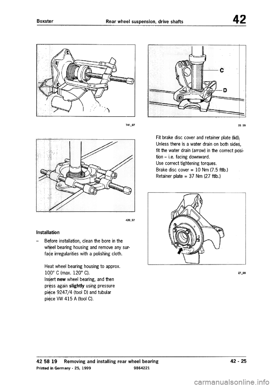 PORSCHE 986 BOXSTER 1997  Workshop Manual 