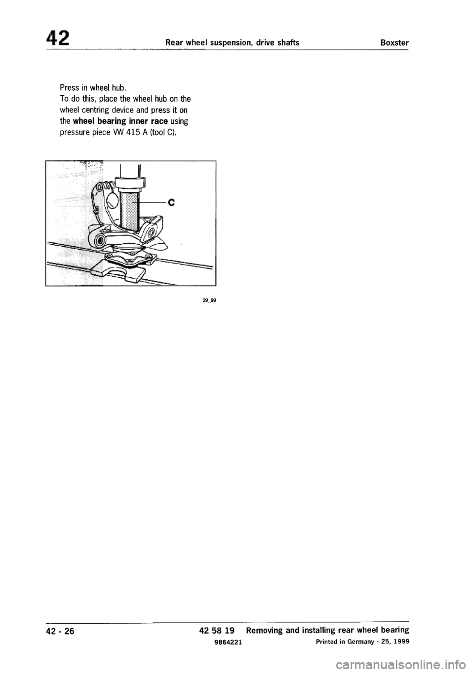 PORSCHE 986 BOXSTER 1997  Workshop Manual 