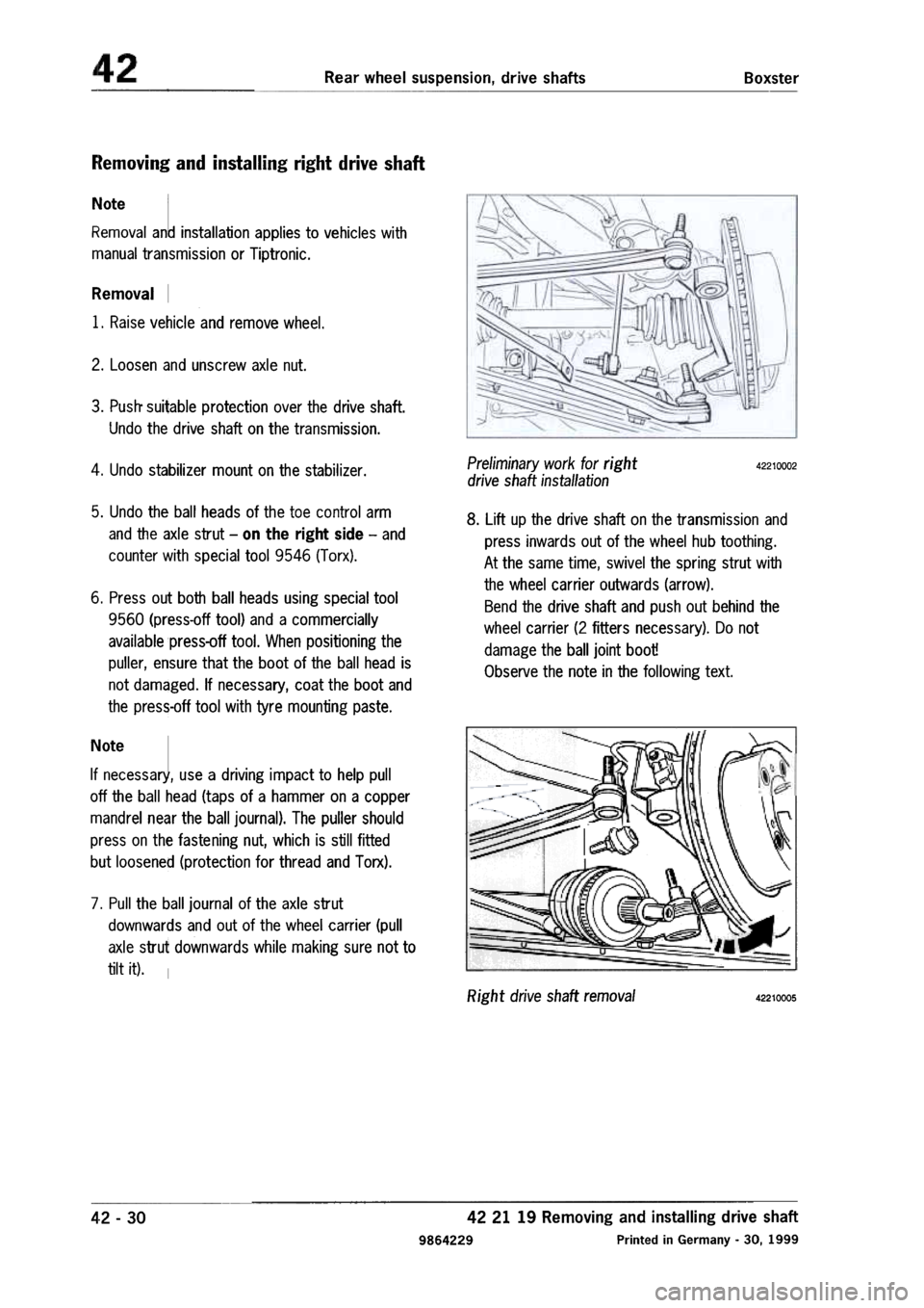 PORSCHE 986 BOXSTER 1997  Workshop Manual 