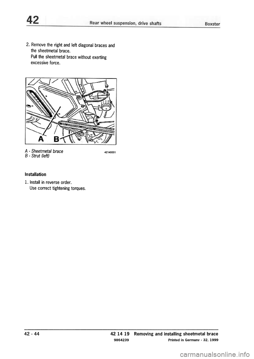 PORSCHE 986 BOXSTER 1997  Workshop Manual 