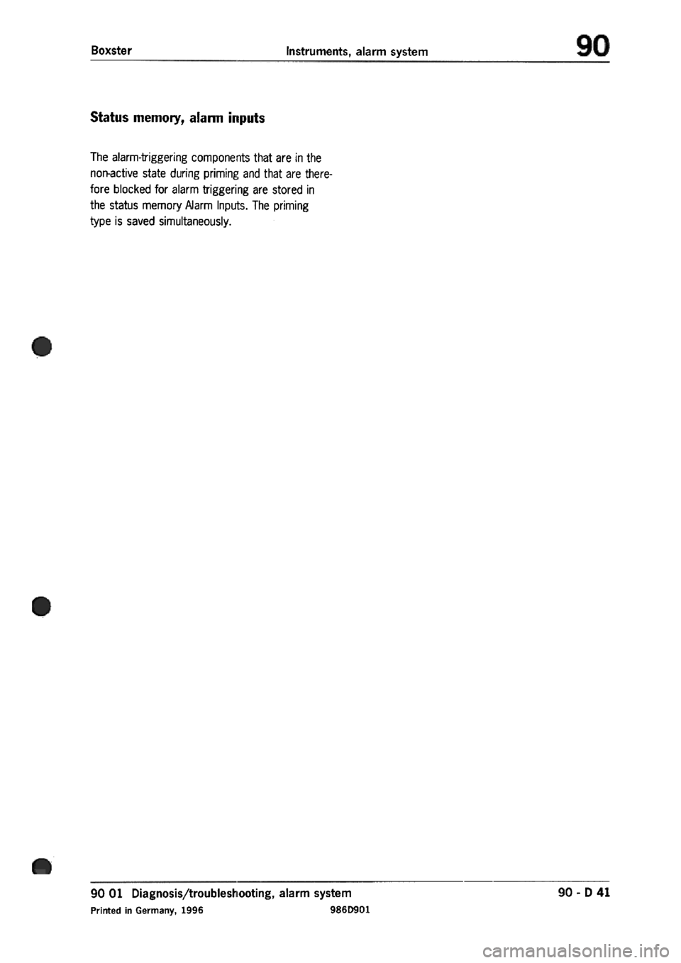 PORSCHE 986 BOXSTER 1997  Workshop Manual 