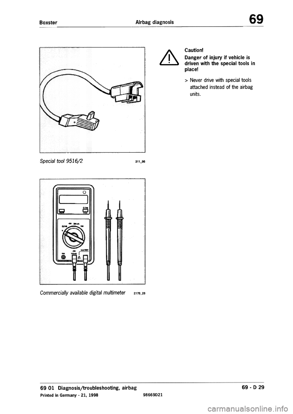 PORSCHE 986 BOXSTER 1997  Workshop Manual 
