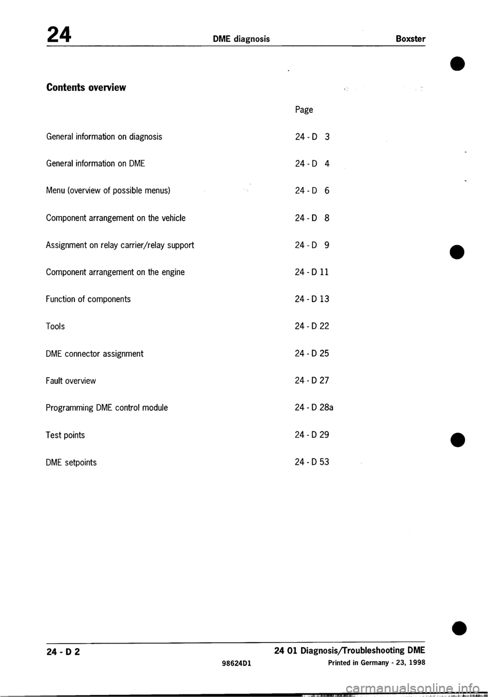 PORSCHE 986 BOXSTER 1997  Workshop Manual 
