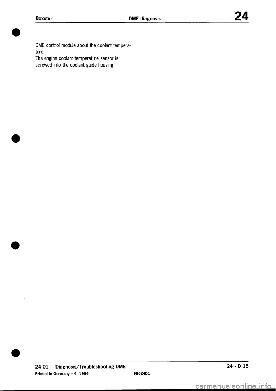 PORSCHE 986 BOXSTER 1997  Workshop Manual 