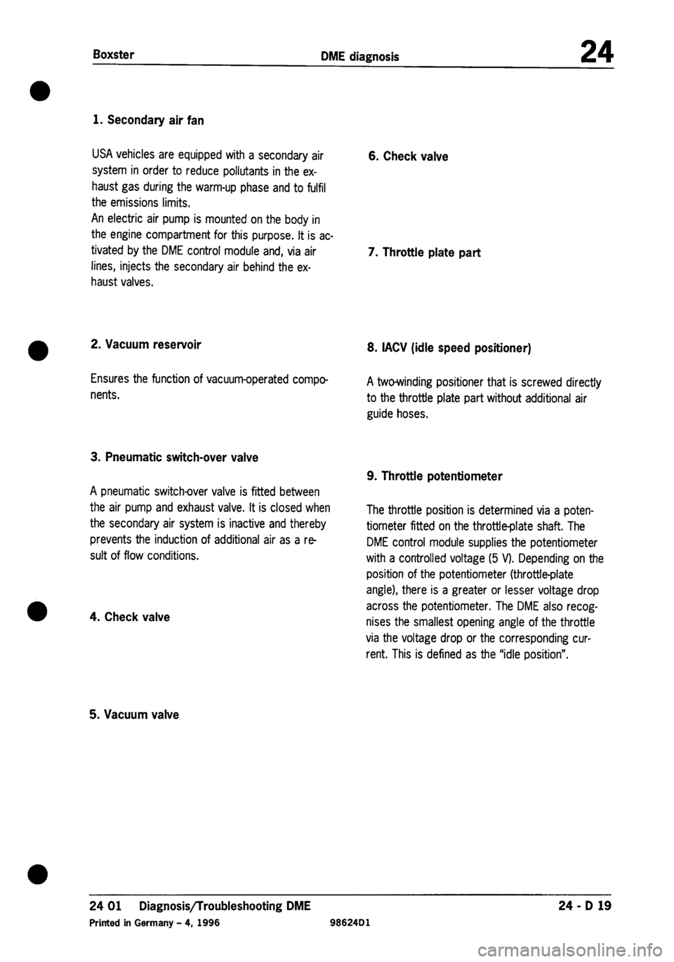 PORSCHE 986 BOXSTER 1997  Workshop Manual 