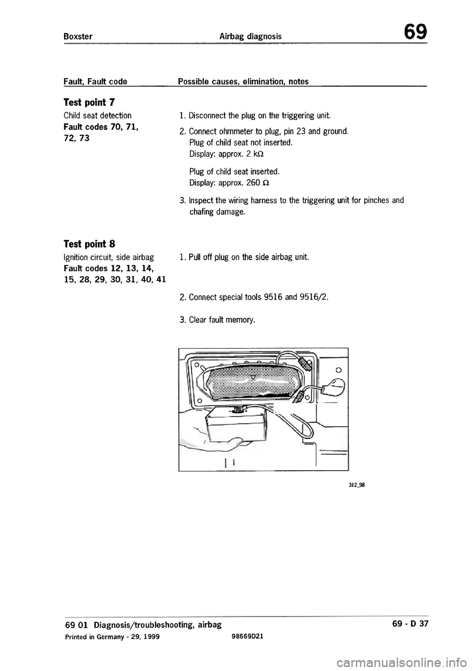 PORSCHE 986 BOXSTER 1997  Workshop Manual 
