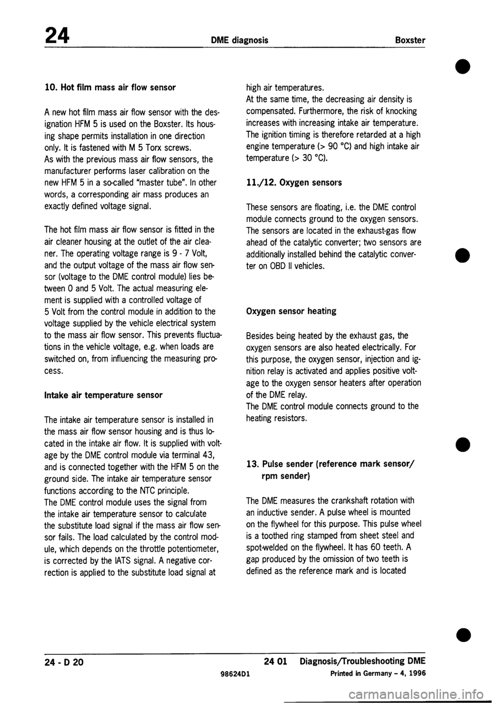 PORSCHE 986 BOXSTER 1997  Workshop Manual 