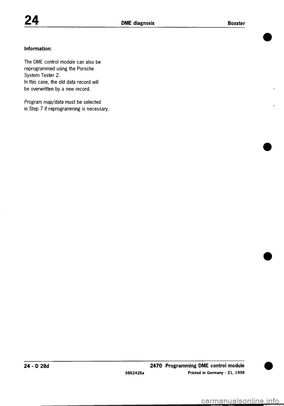 PORSCHE 986 BOXSTER 1997  Workshop Manual 