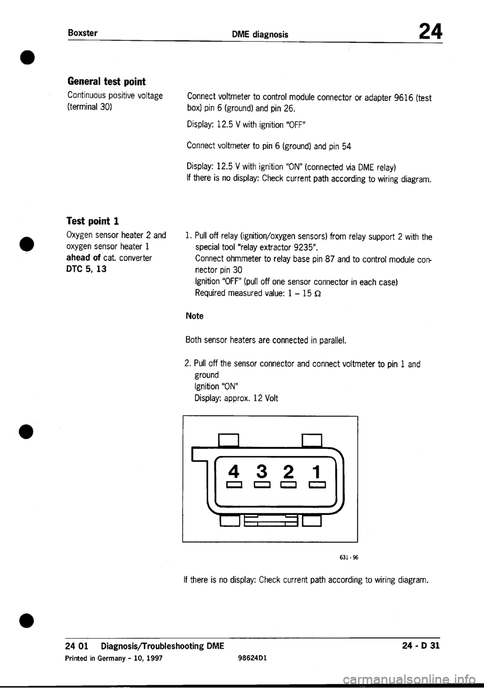 PORSCHE 986 BOXSTER 1997  Workshop Manual 