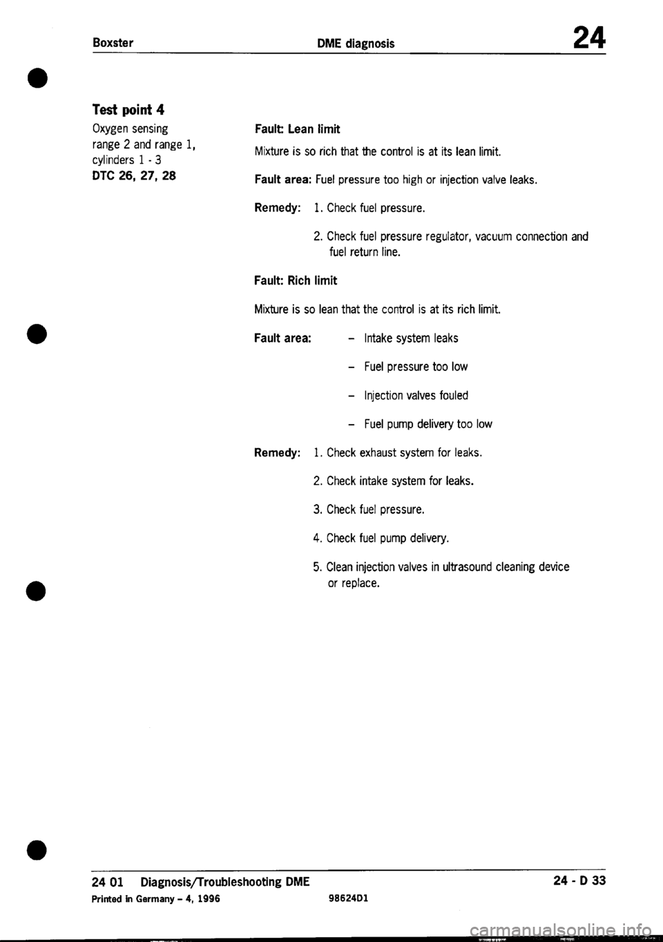 PORSCHE 986 BOXSTER 1997  Workshop Manual 