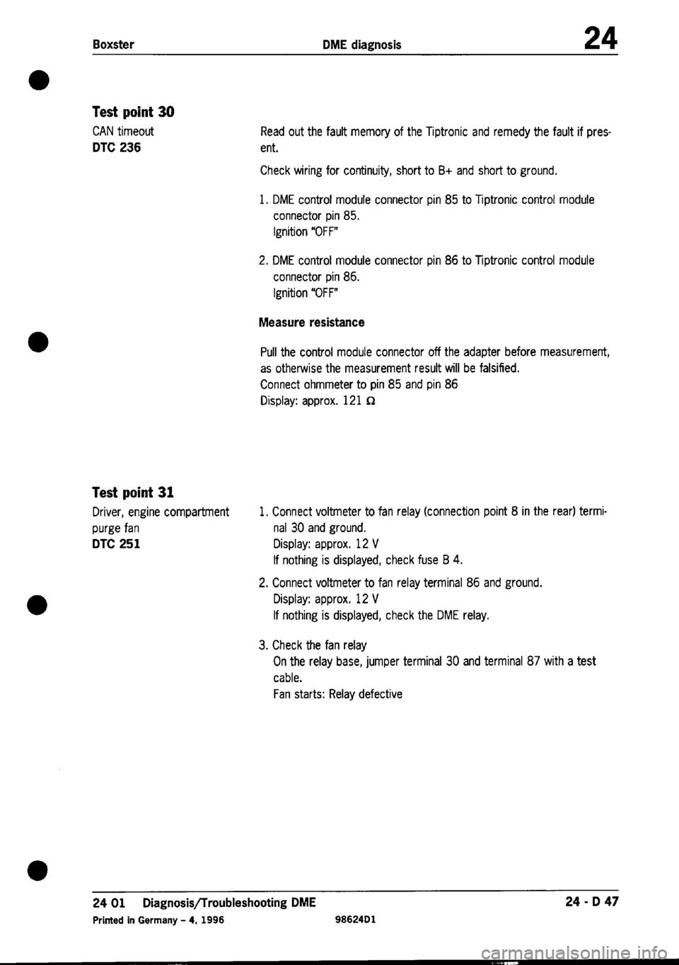 PORSCHE 986 BOXSTER 1997  Workshop Manual 