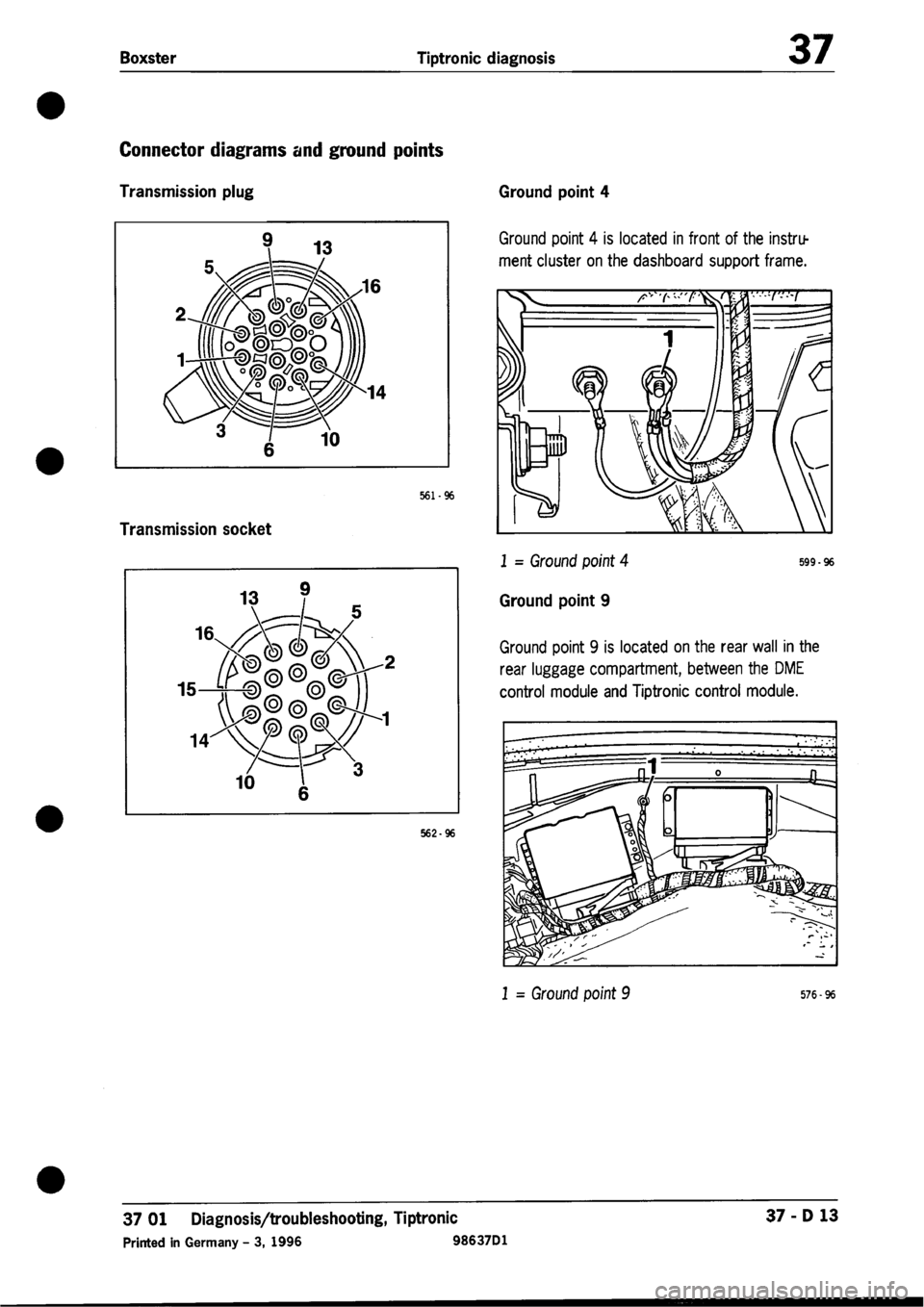 PORSCHE 986 BOXSTER 1997  Workshop Manual 