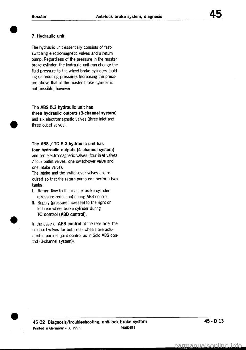 PORSCHE 986 BOXSTER 1997  Workshop Manual 