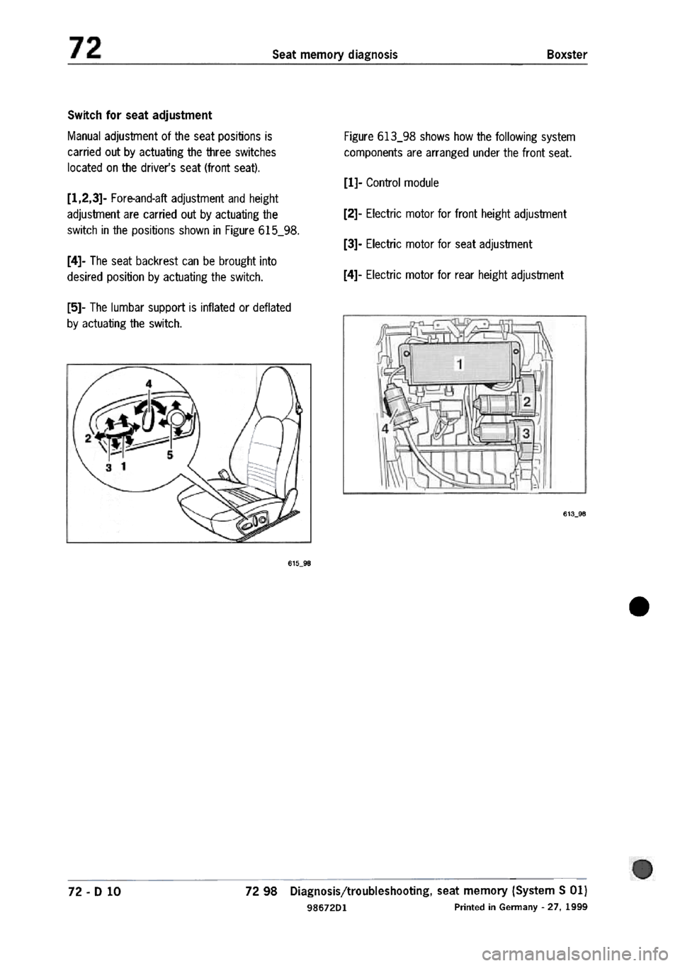 PORSCHE 986 BOXSTER 1997  Workshop Manual 