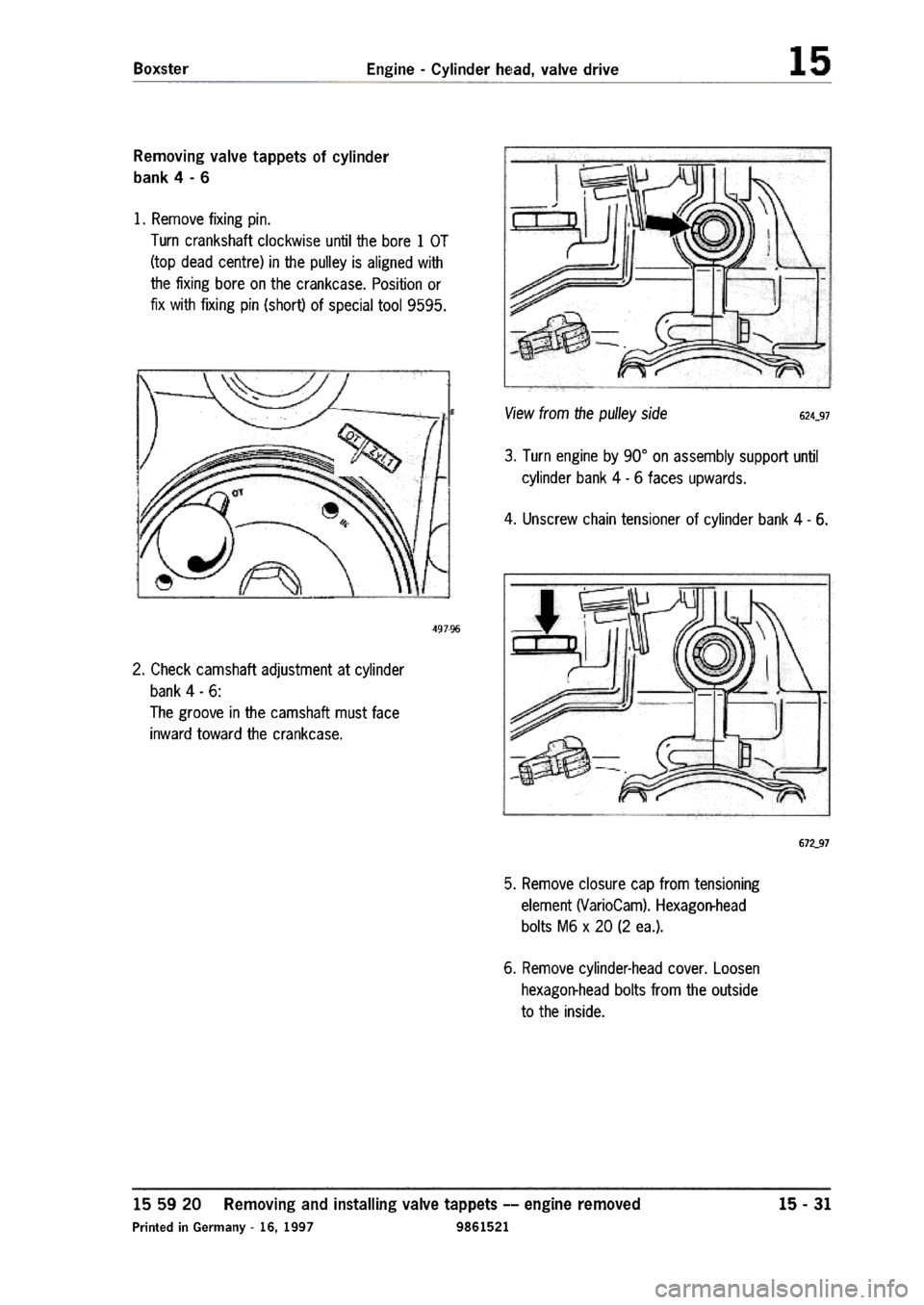 PORSCHE 986 BOXSTER 1997  Workshop Manual 