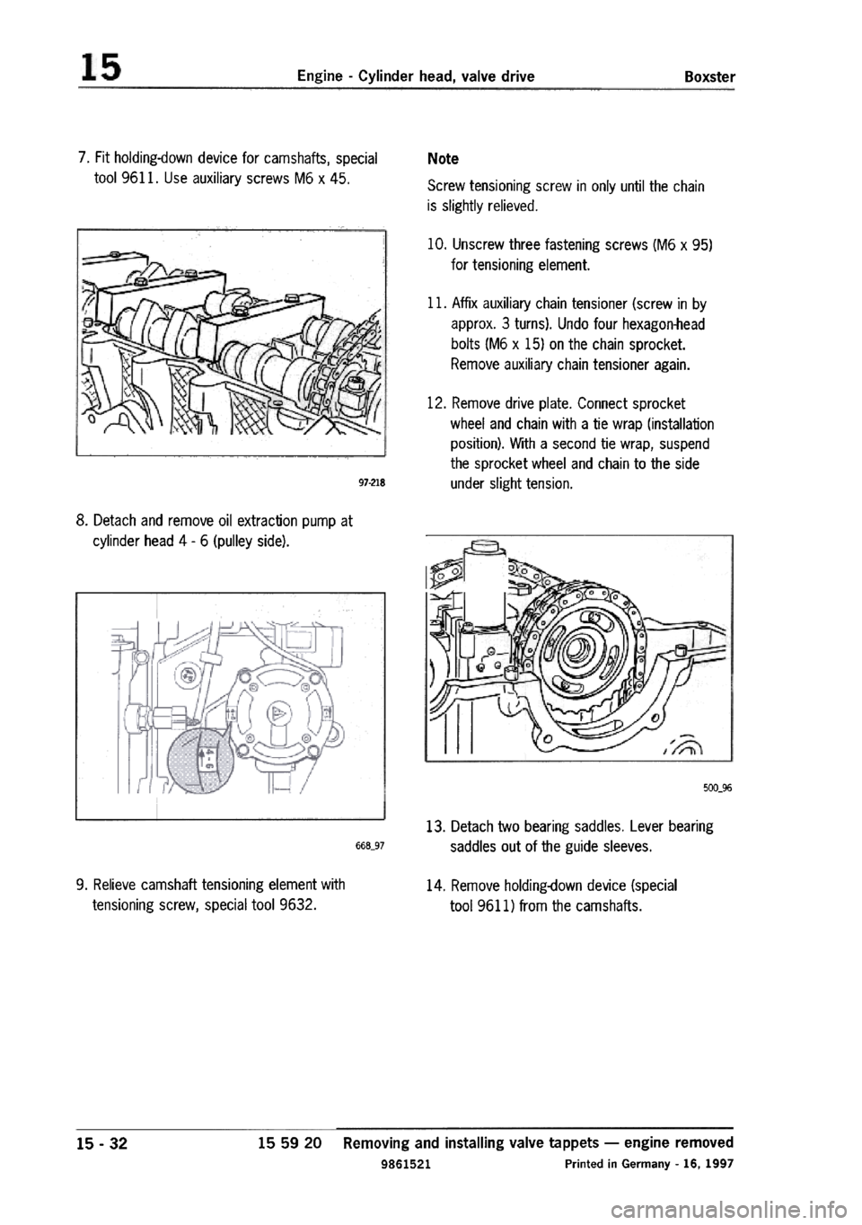 PORSCHE 986 BOXSTER 1997  Workshop Manual 