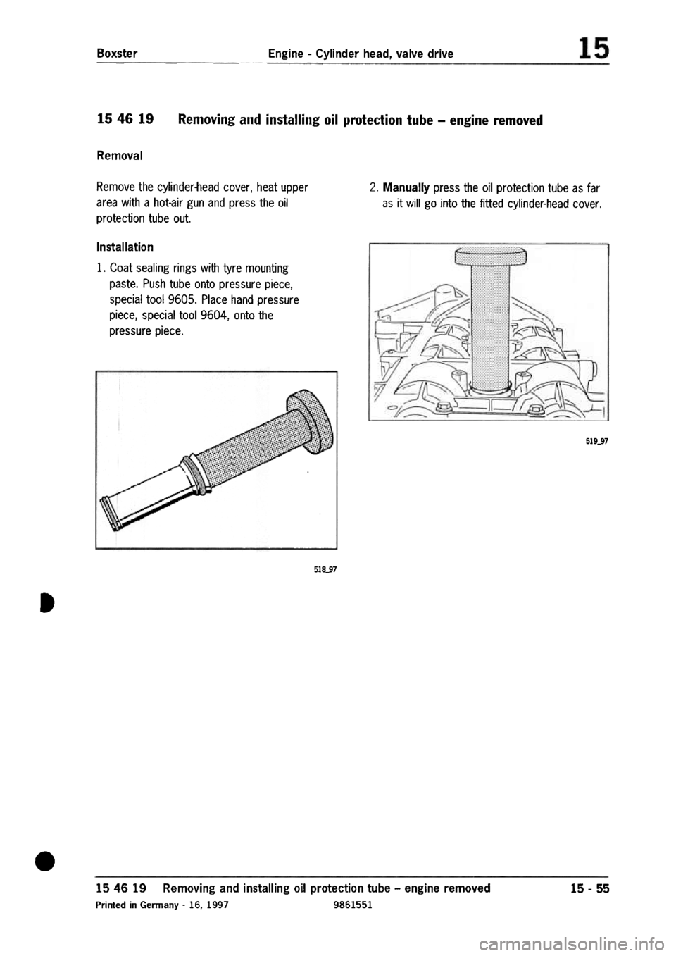 PORSCHE 986 BOXSTER 1997  Workshop Manual 