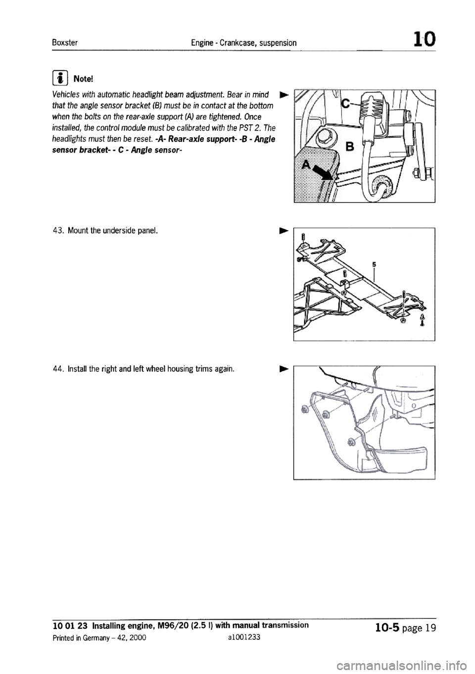 PORSCHE 986 BOXSTER 1997  Workshop Manual 