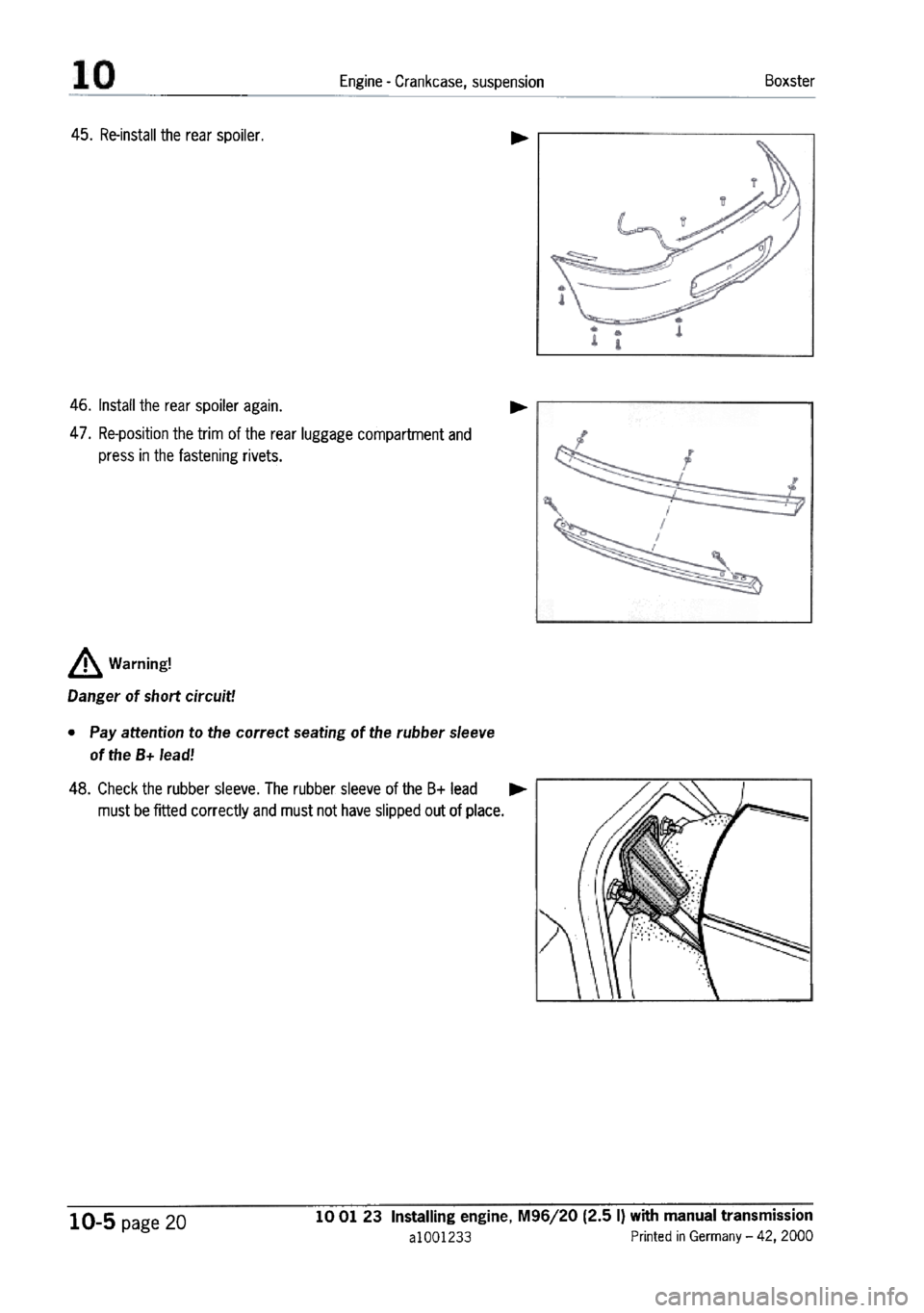 PORSCHE 986 BOXSTER 1997  Workshop Manual 