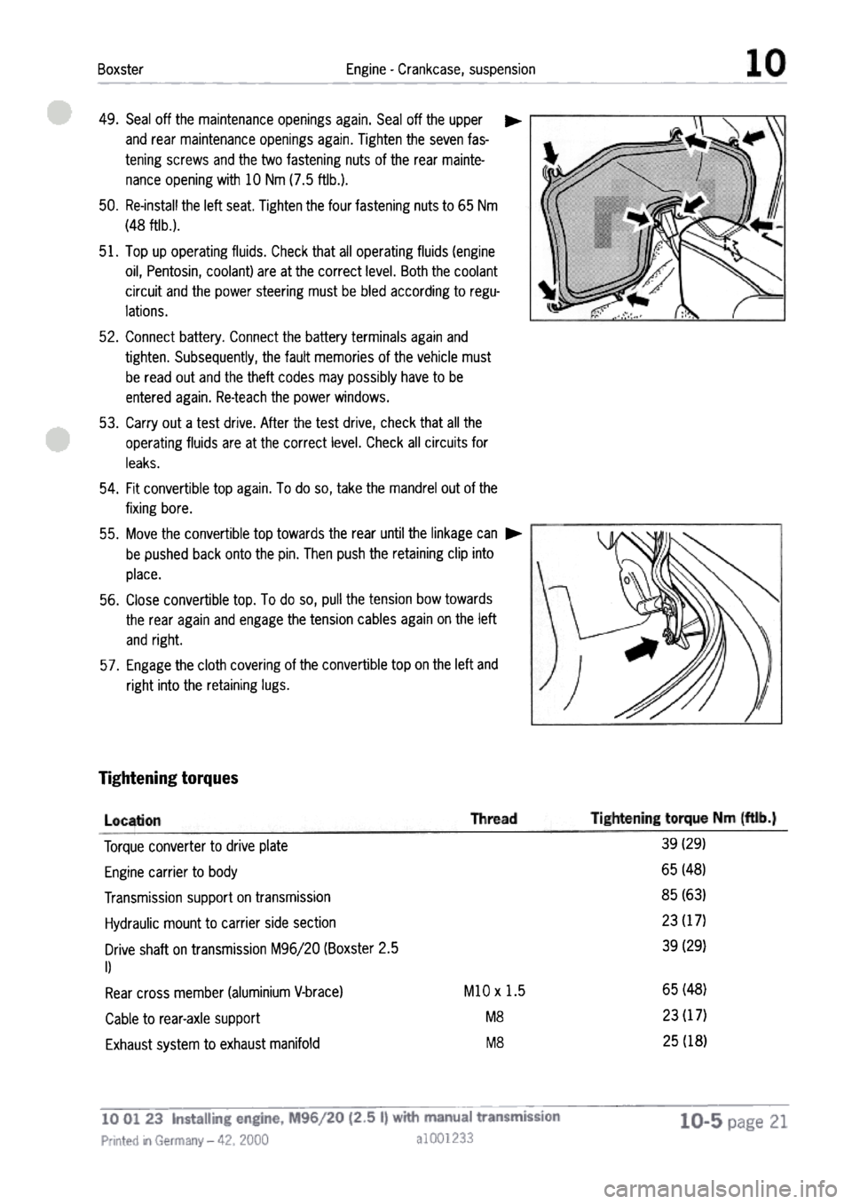 PORSCHE 986 BOXSTER 1997  Workshop Manual 