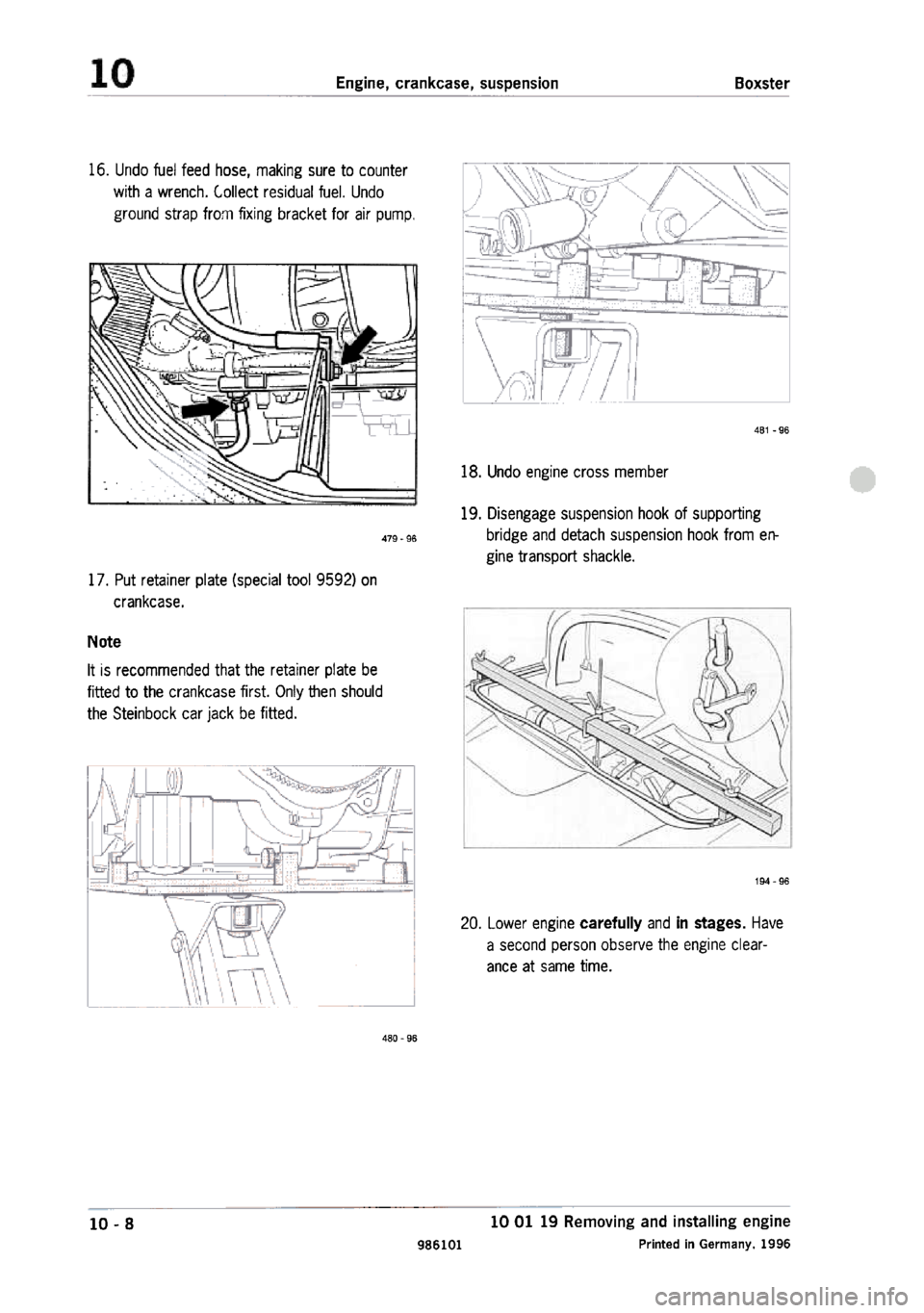 PORSCHE 986 BOXSTER 1997  Workshop Manual 