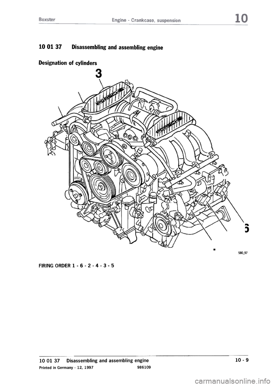 PORSCHE 986 BOXSTER 1997  Workshop Manual 