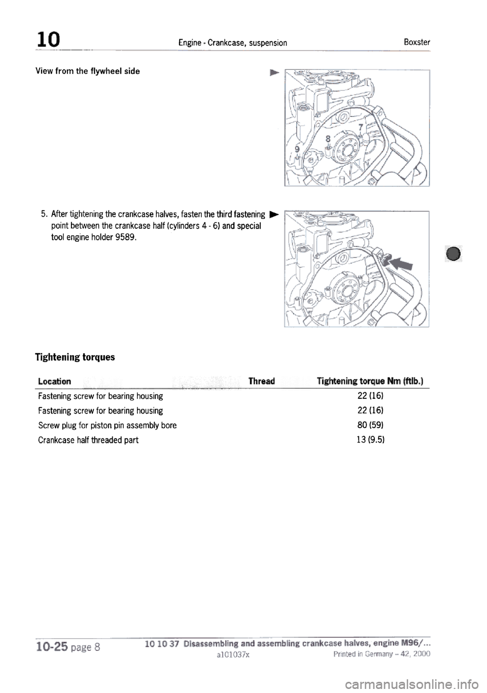 PORSCHE 986 BOXSTER 1997  Workshop Manual 