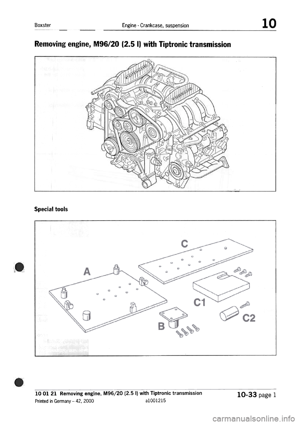 PORSCHE 986 BOXSTER 1997  Workshop Manual 