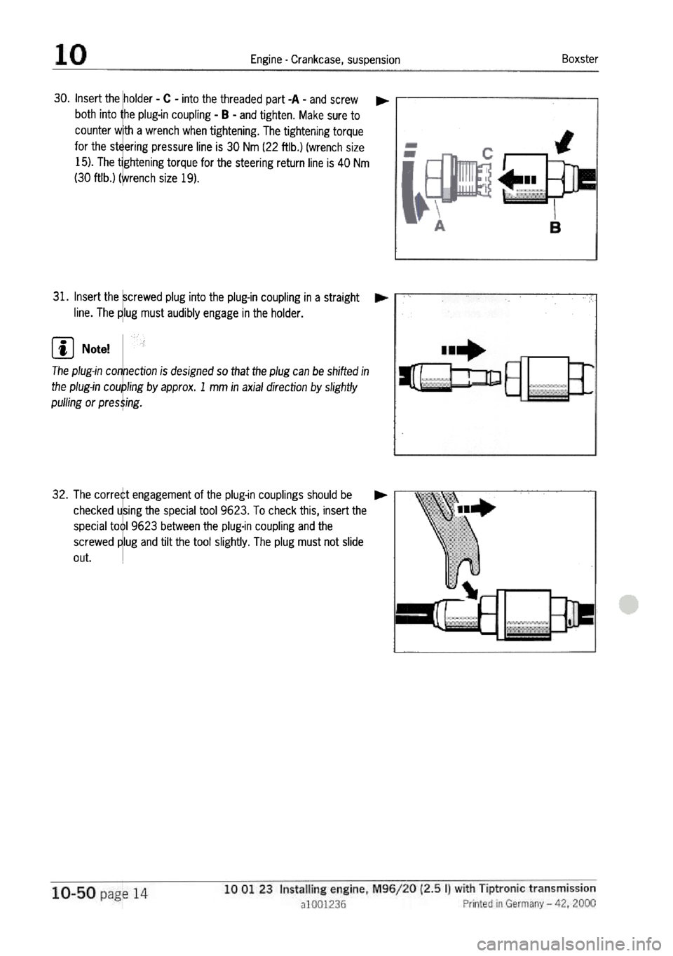 PORSCHE 986 BOXSTER 1997  Workshop Manual 