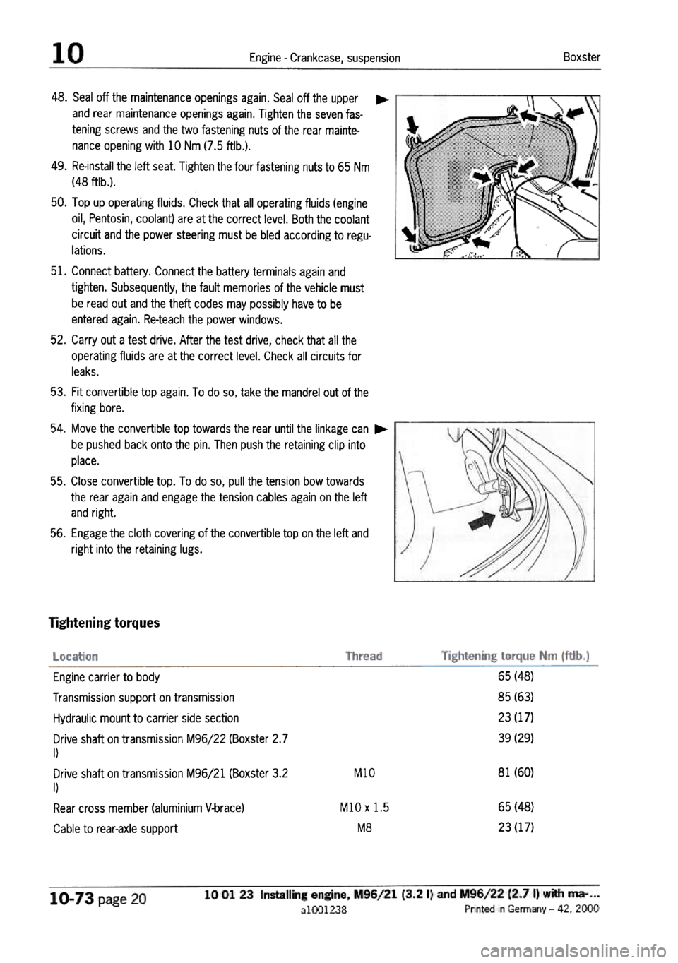 PORSCHE 986 BOXSTER 1997  Workshop Manual 