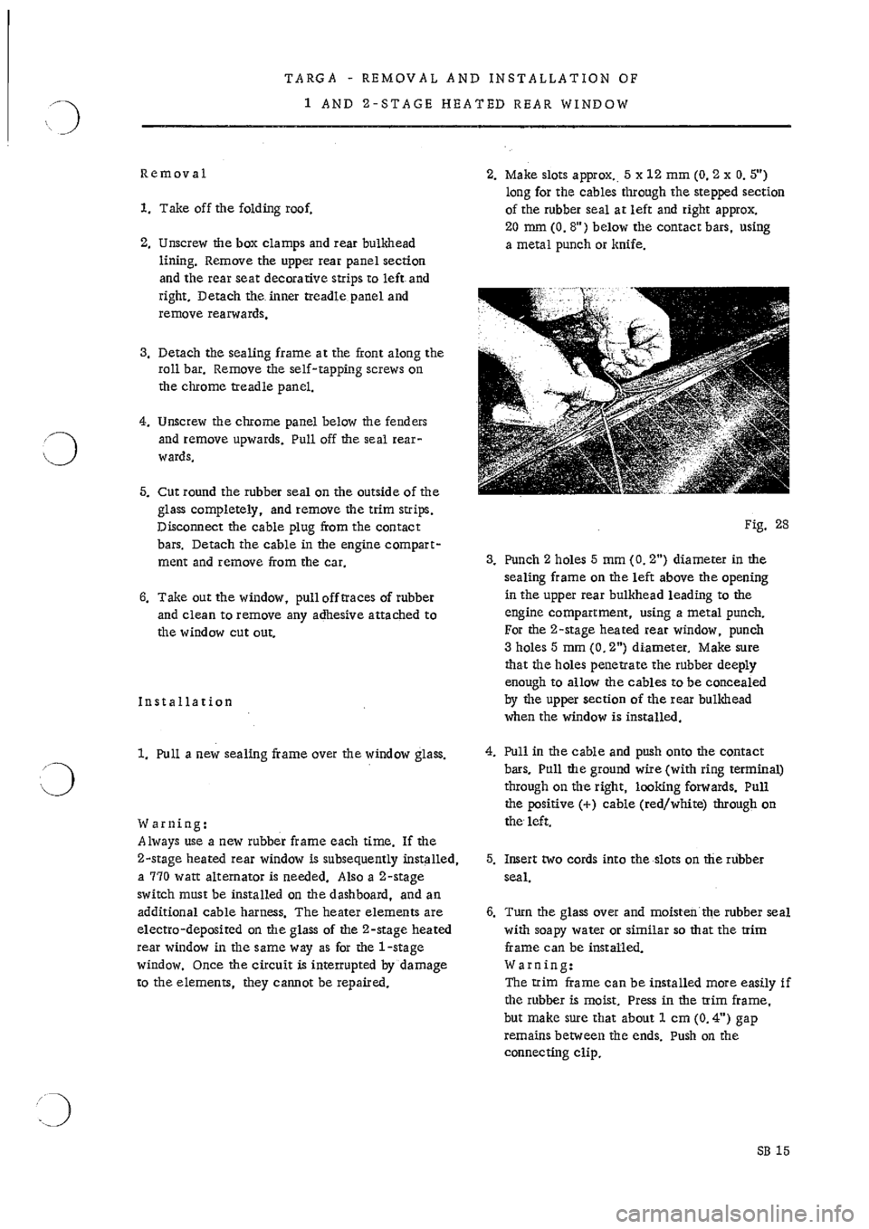 PORSCHE 911 1966 1.G Body Parts Workshop Manual 