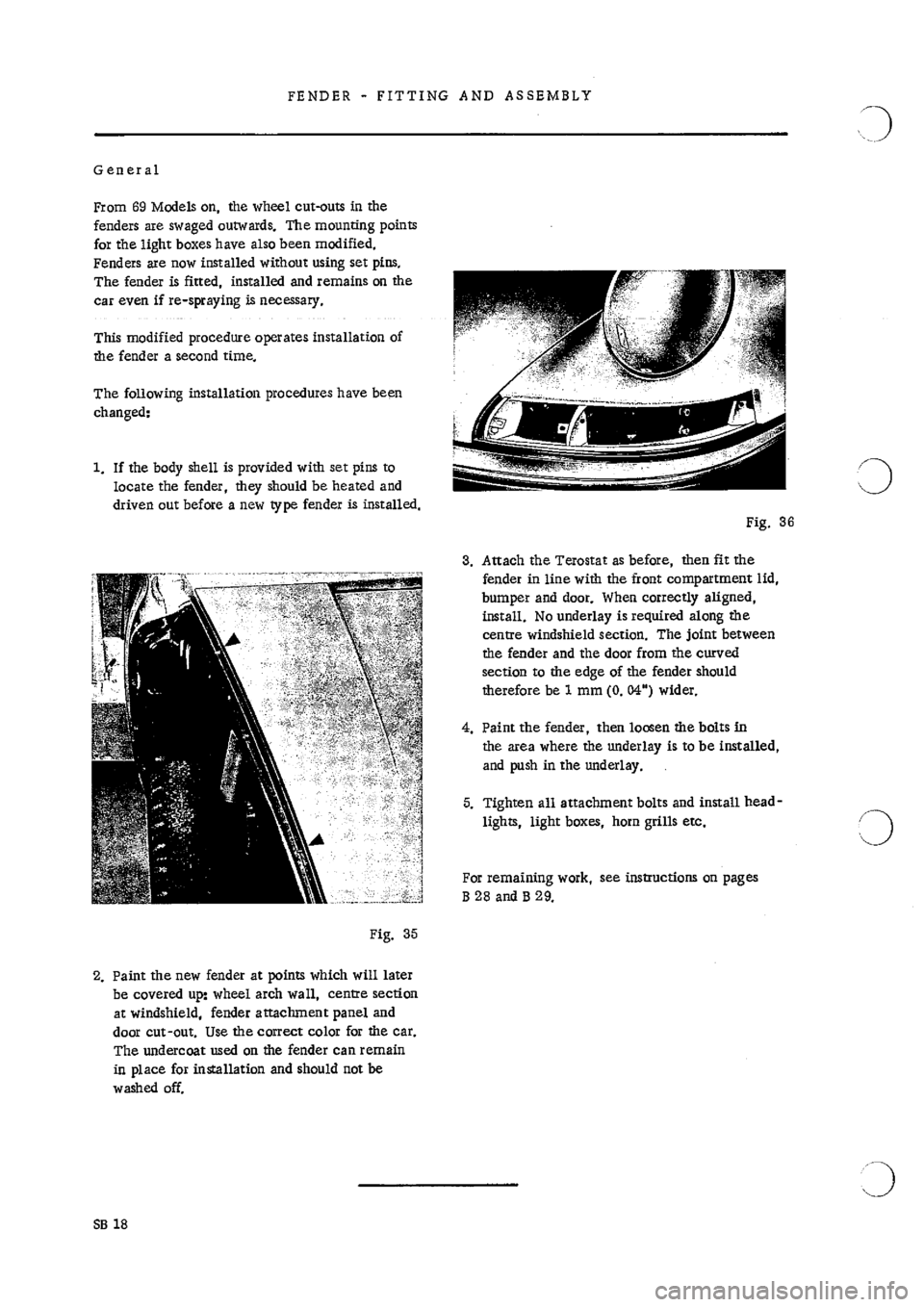 PORSCHE 911 1968 1.G Body Parts Workshop Manual 