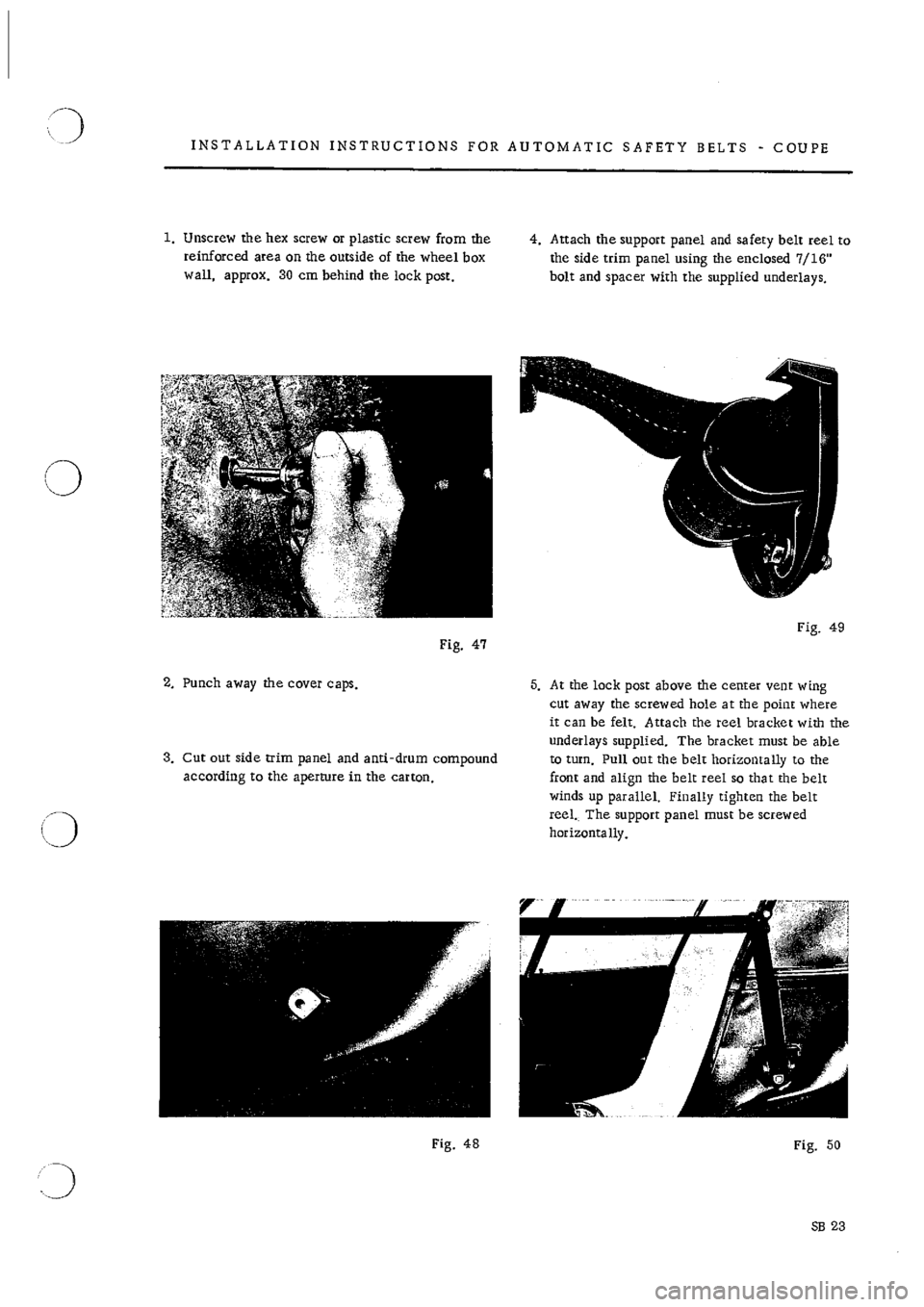 PORSCHE 911 1968 1.G Body Parts Workshop Manual 