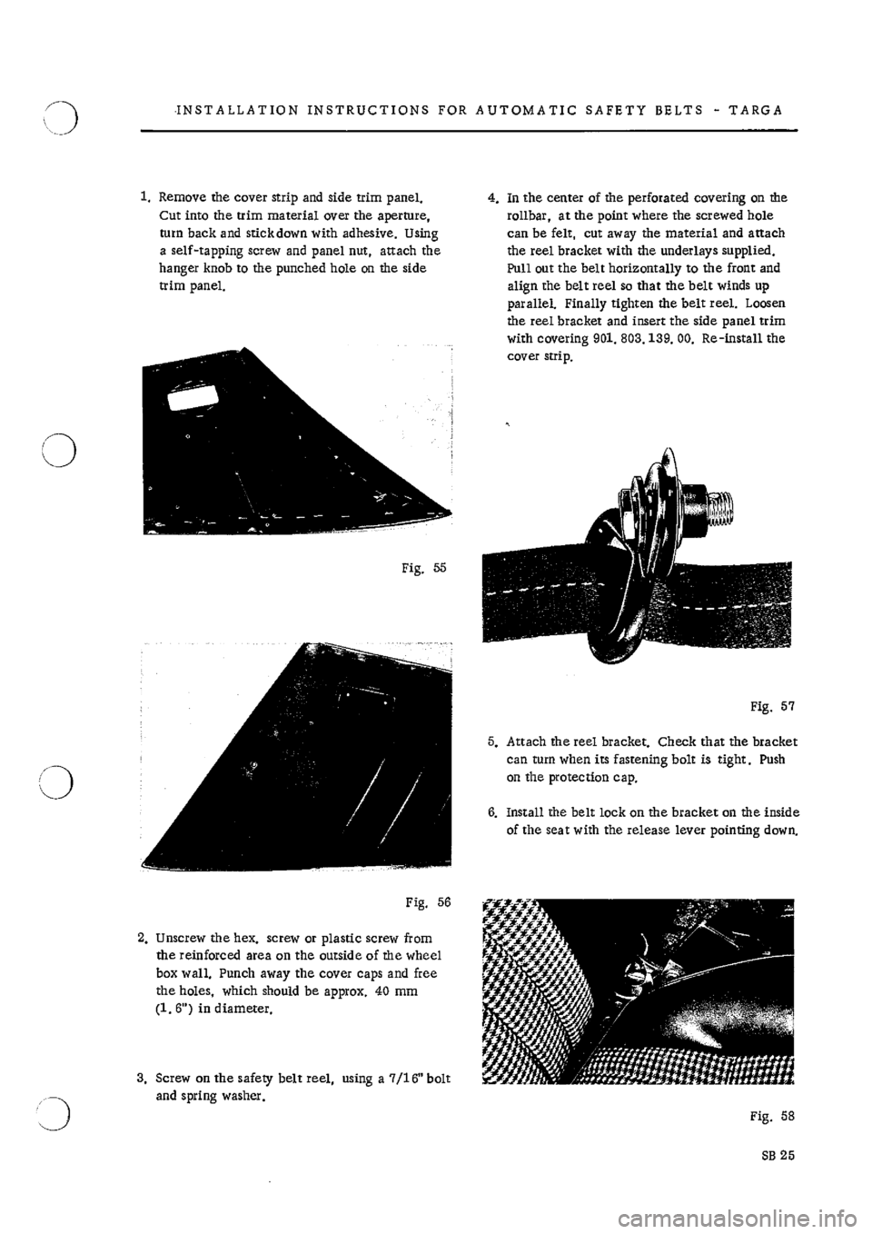 PORSCHE 911 1968 1.G Body Parts Workshop Manual 