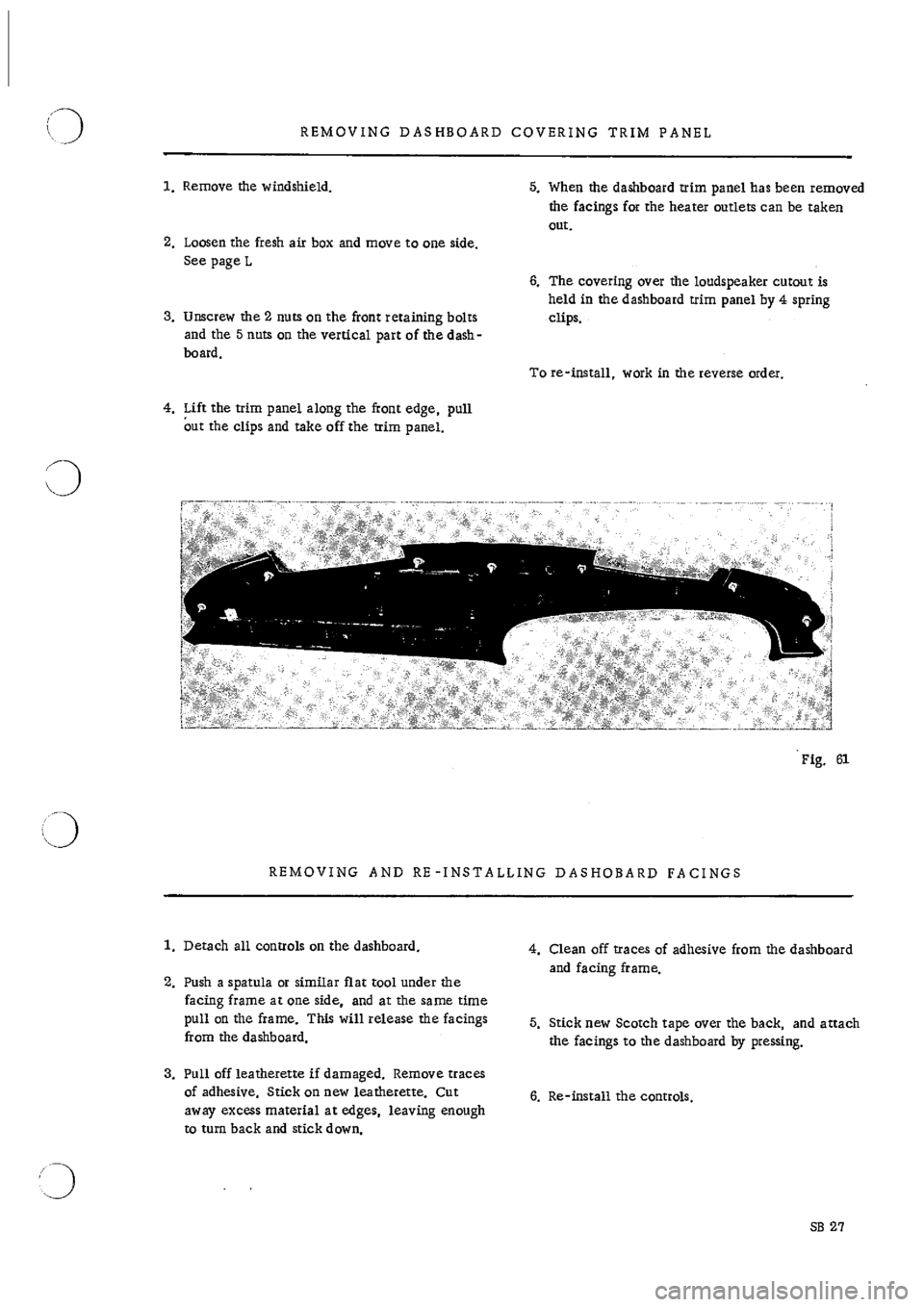 PORSCHE 911 1968 1.G Body Parts Workshop Manual 