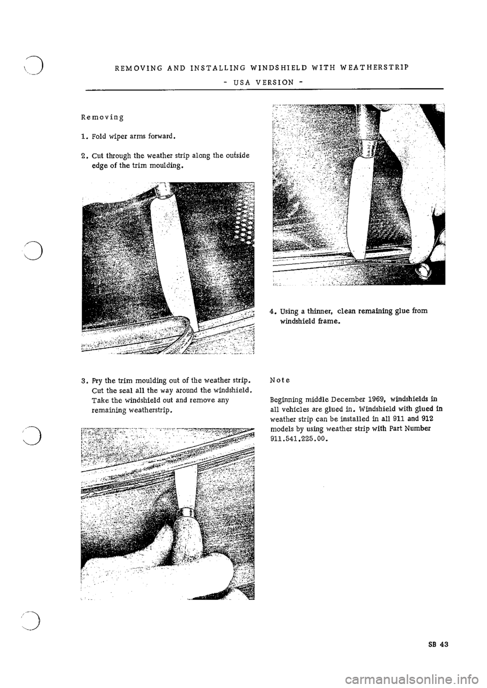 PORSCHE 911 1968 1.G Body Parts Workshop Manual 