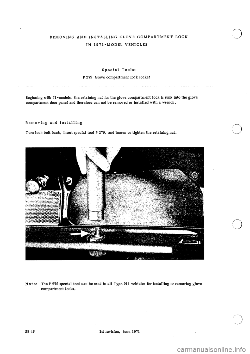 PORSCHE 911 1968 1.G Body Parts Workshop Manual 