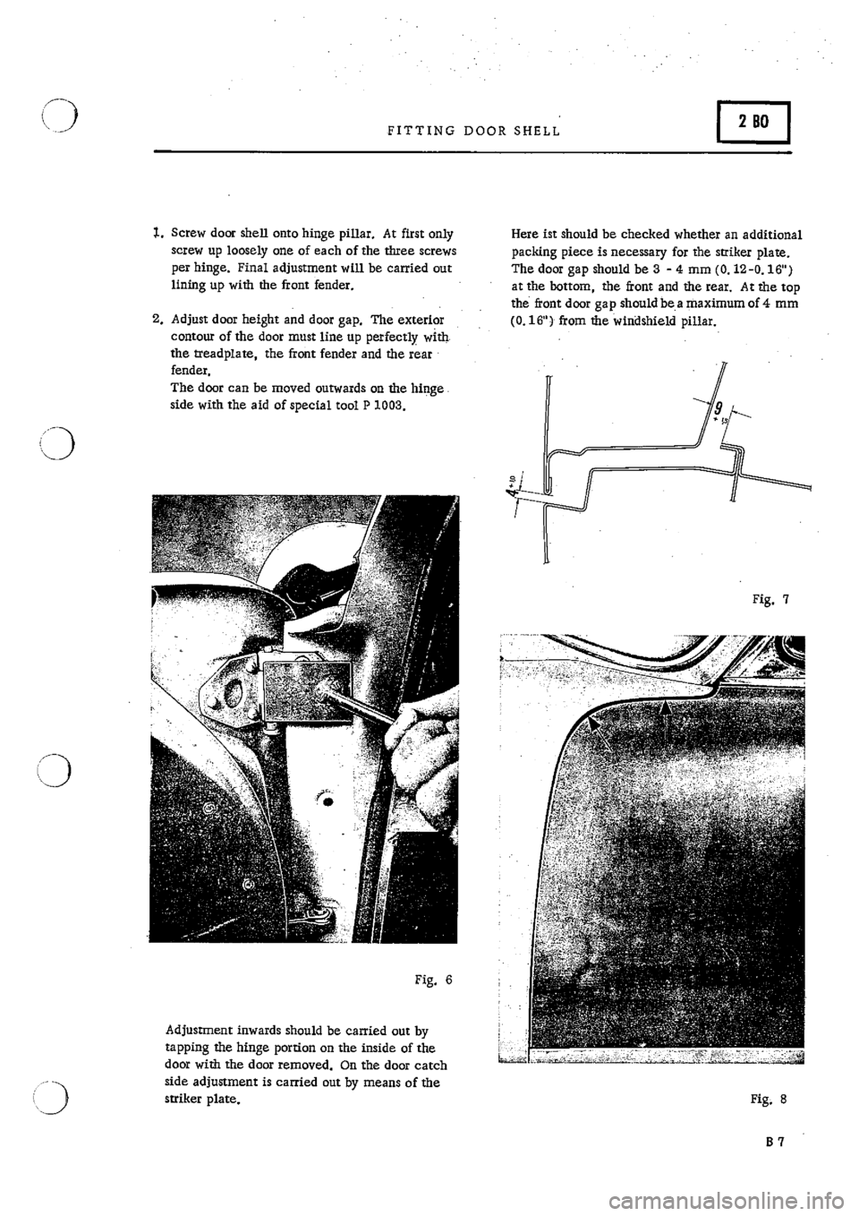 PORSCHE 911 1966 1.G Body Parts 2 Workshop Manual 