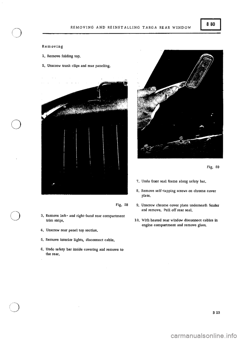 PORSCHE 911 1966 1.G Body Parts 2 Workshop Manual 