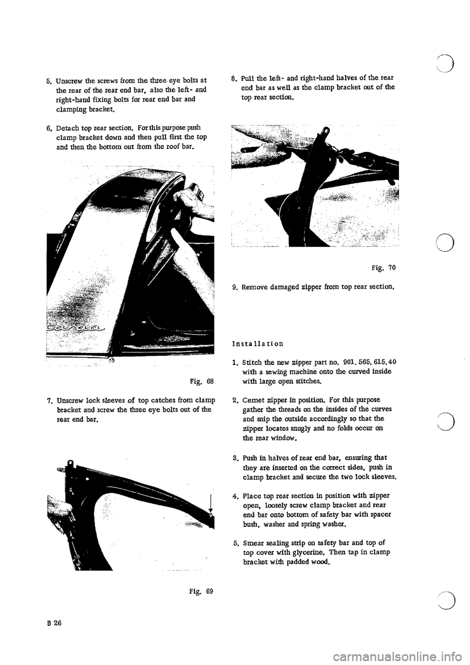 PORSCHE 911 1966 1.G Body Parts 2 Workshop Manual 