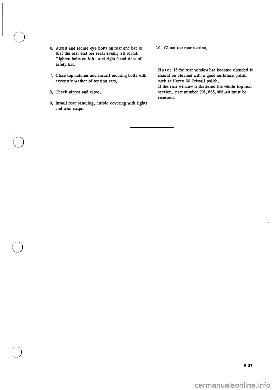 PORSCHE 911 1966 1.G Body Parts 2 Workshop Manual 